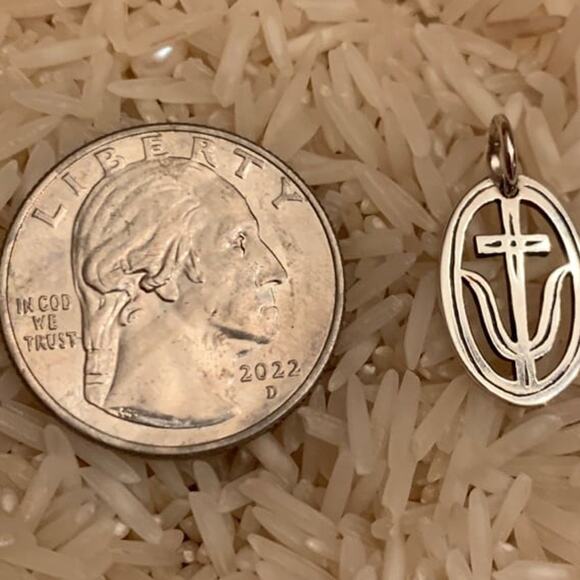 Retired James Avery Cross Flower Charm - Picture 3 of 4